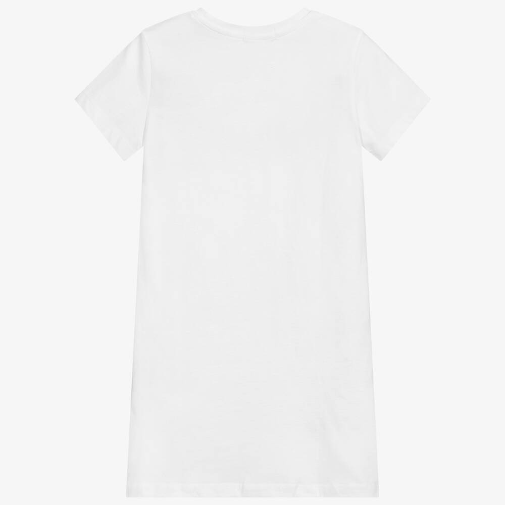 Calvin Klein Jeans-Teen White Logo T-Shirt Dress | Childrensalon Outlet