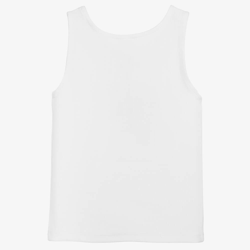 Calvin Klein Jeans-Teen White Logo Vest Top | Childrensalon Outlet