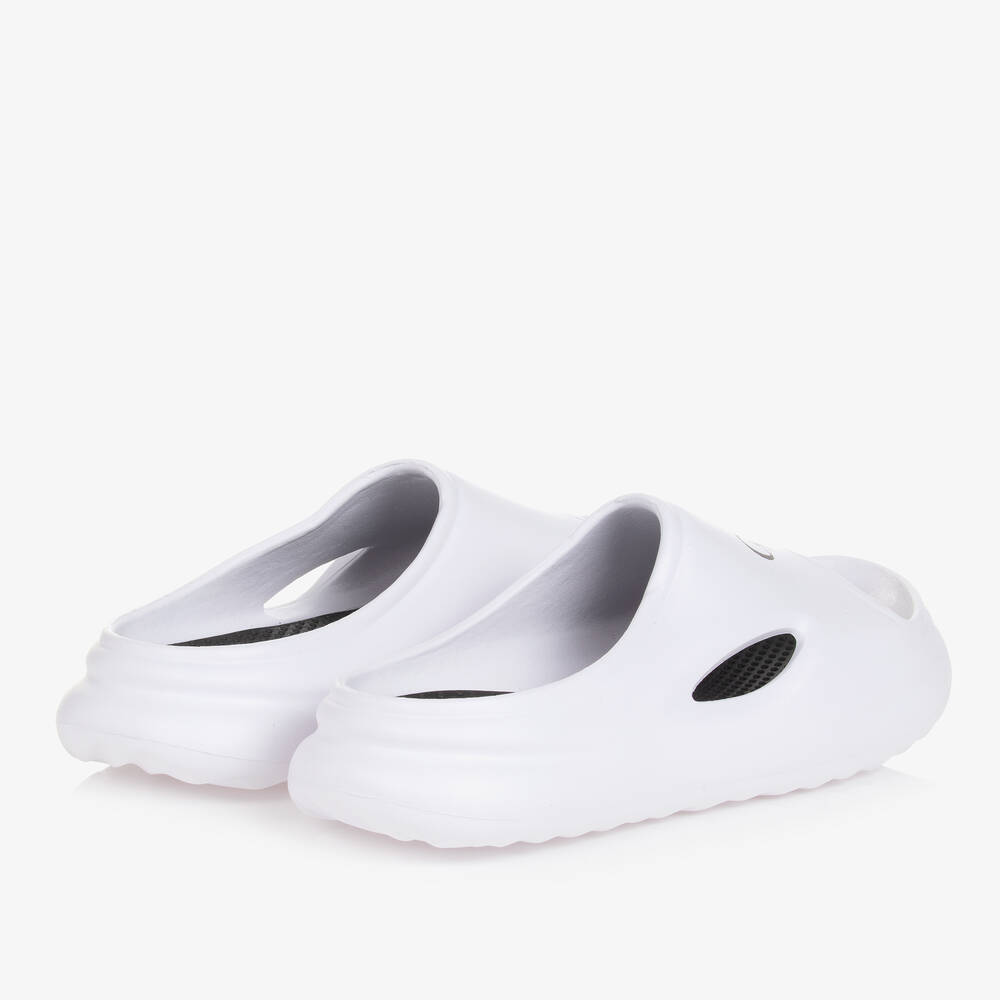 Calvin Klein-Teen White Monogram Sliders | Childrensalon Outlet