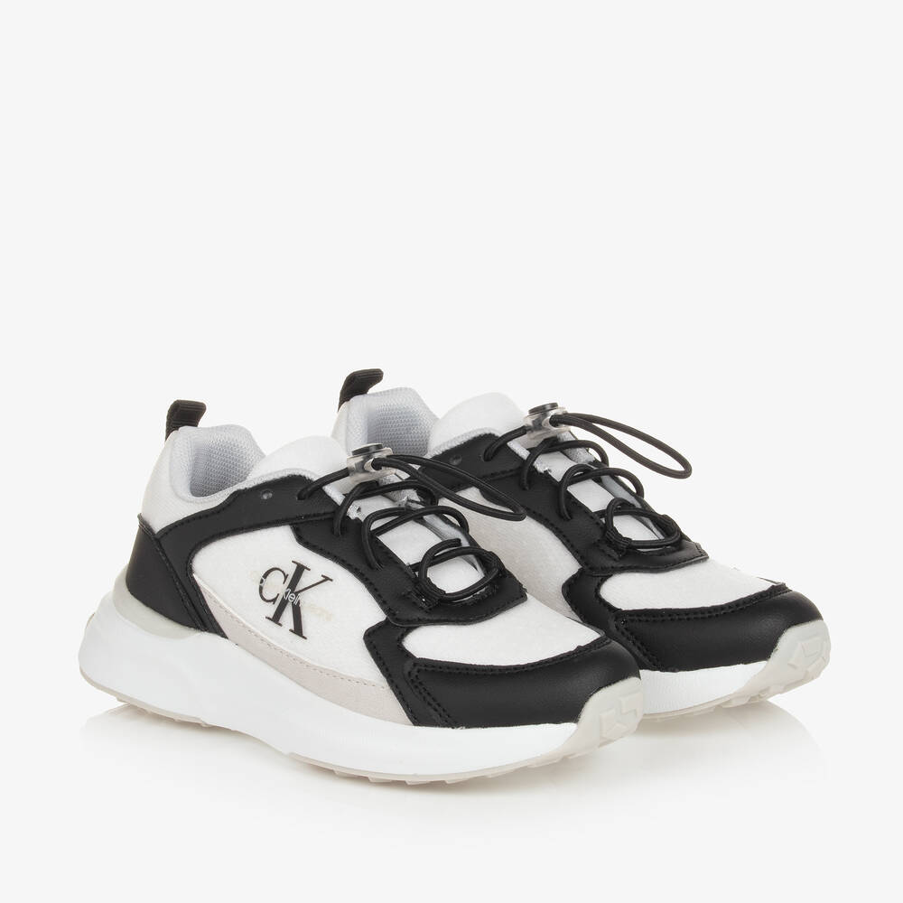 Calvin klein black and white trainers cheap