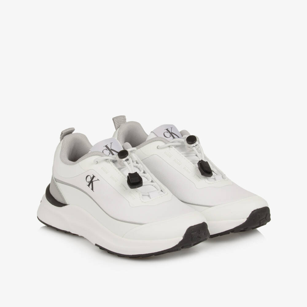 Calvin Klein-Белые кроссовки без шнурков с логотипом | Childrensalon Outlet