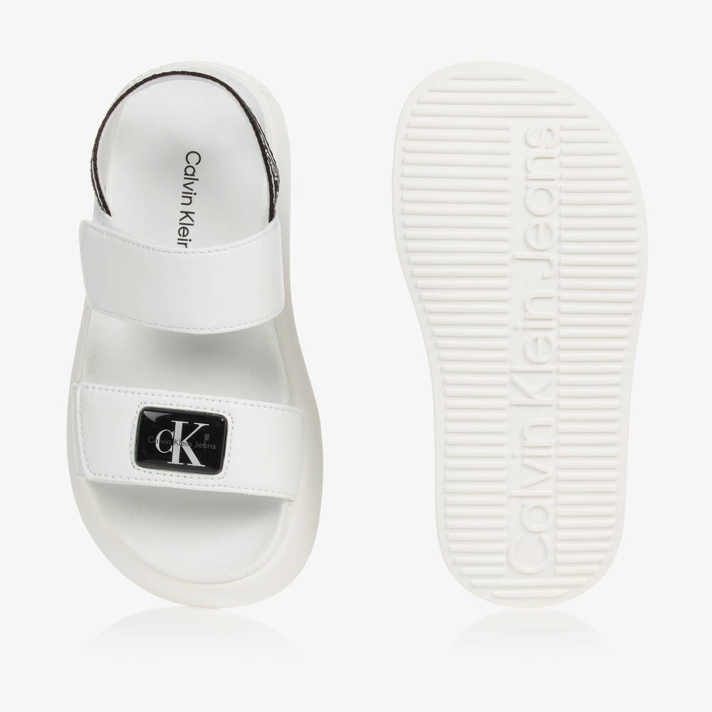 Calvin klein white flip flops discount