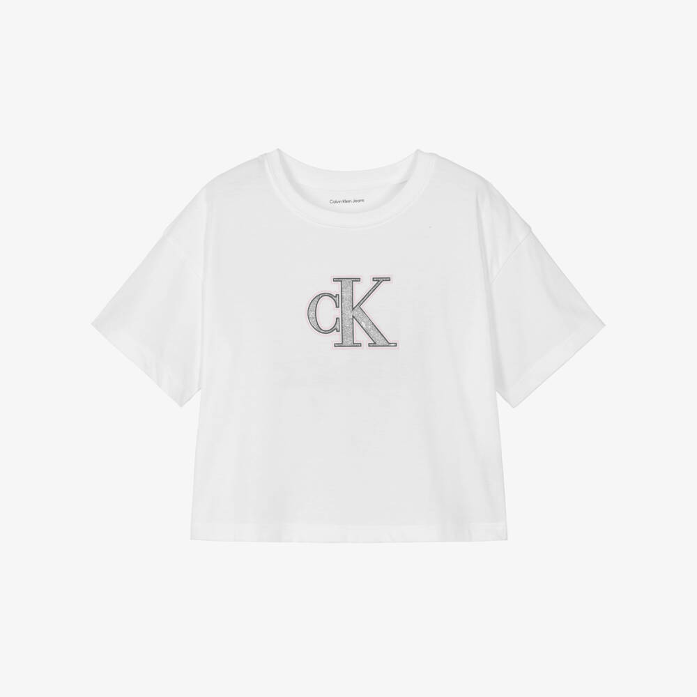Calvin Klein-White Logo T-shirt | Childrensalon Outlet