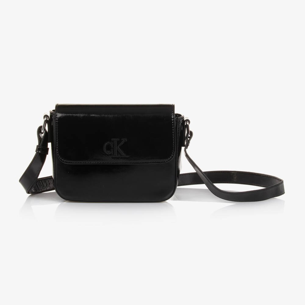Calvin Klein-Young Fashionista Black Faux Leather Purse | Childrensalon Outlet