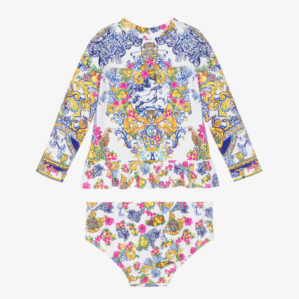 Camilla Kids-Baby Girls Long Sleeve Baroque Print Tankini | Childrensalon Outlet