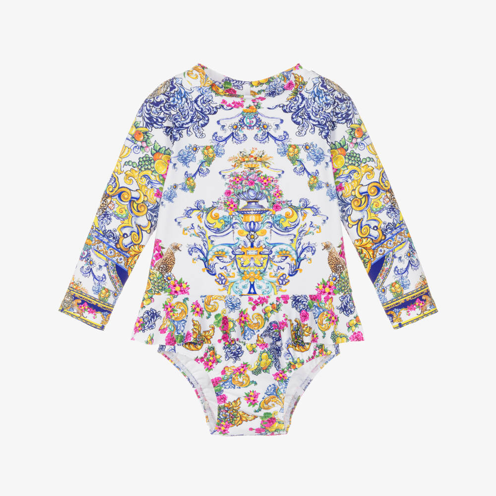 Camilla Kids-Baby Girls Long Sleeve Baroque Print Tankini | Childrensalon Outlet