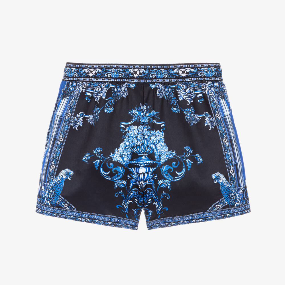 Camilla Kids-Boys Blue Tile Print Boardshorts | Childrensalon Outlet