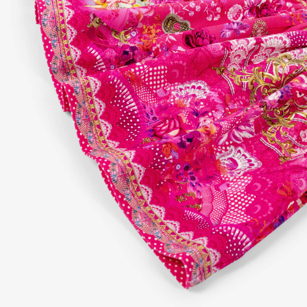 Camilla Kids-Girls Pink Cotton Jersey Flamenco Print Dress | Childrensalon Outlet