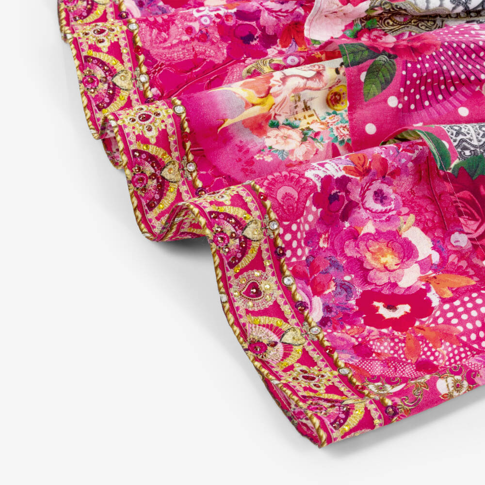 Camilla Kids-Girls Pink Flamenco Print Tiered Skirt | Childrensalon Outlet