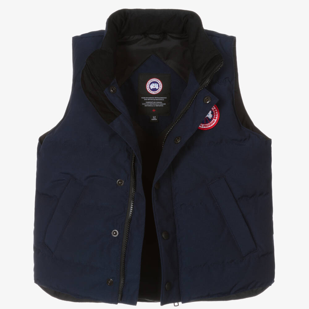 Canada Goose-Navy Blue Down Padded Vanier Gilet | Childrensalon Outlet