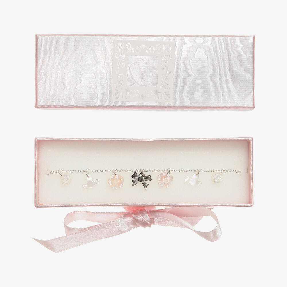 كراميل أو سوكر-سوار حلي لؤلؤ مع سلسلة فضية  | Childrensalon Outlet