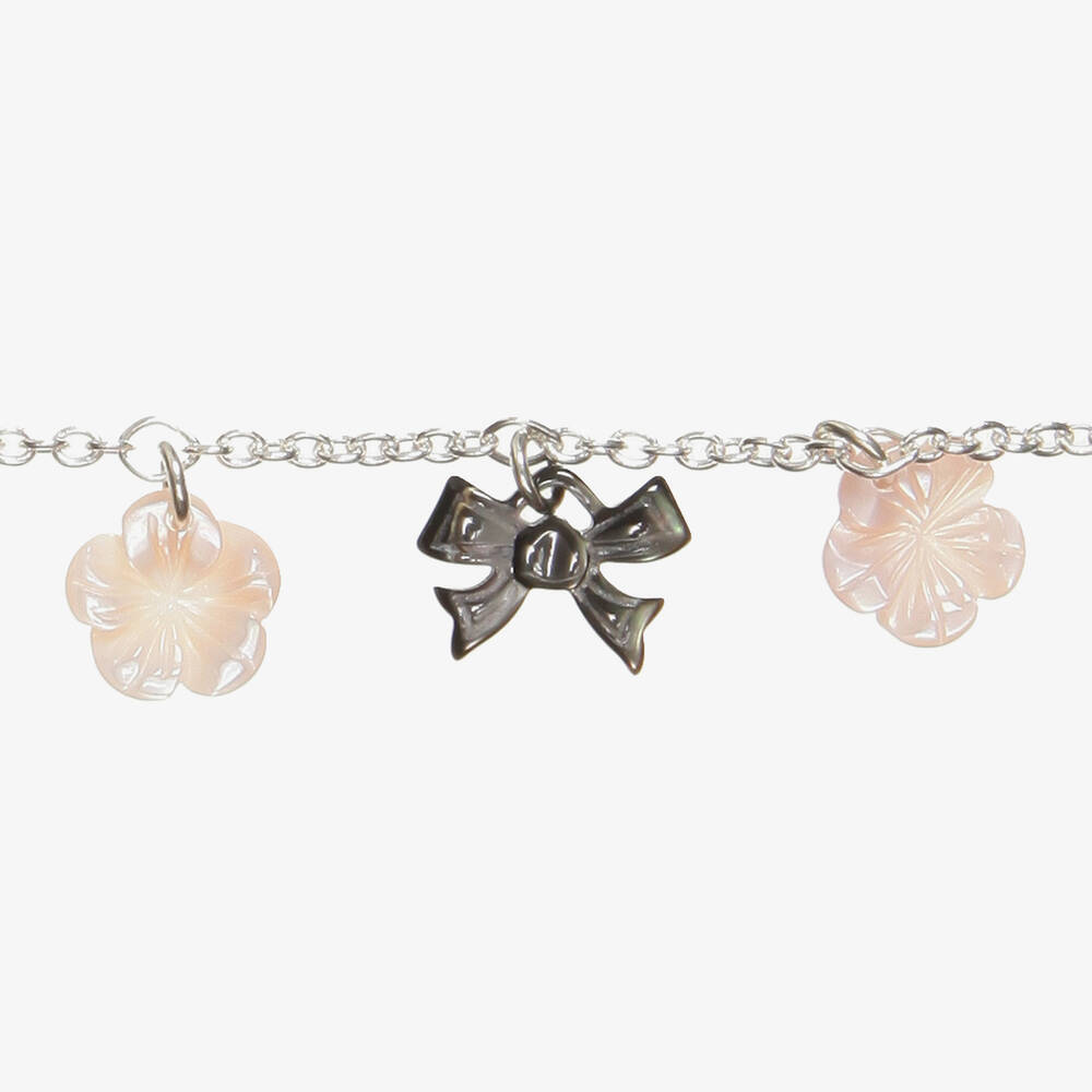 كراميل أو سوكر-سوار حلي لؤلؤ مع سلسلة فضية  | Childrensalon Outlet