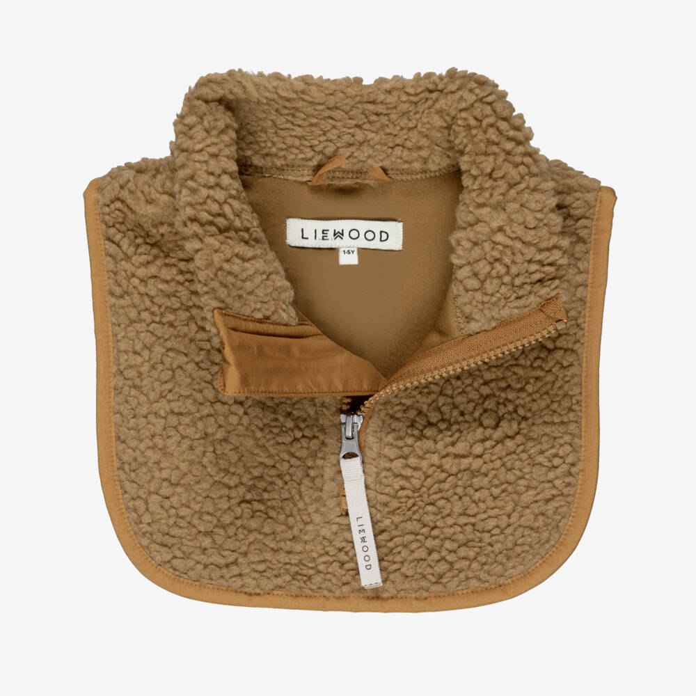 Liewood-Caramel Beige Sherpa Fleece Neck Warmer | Childrensalon Outlet