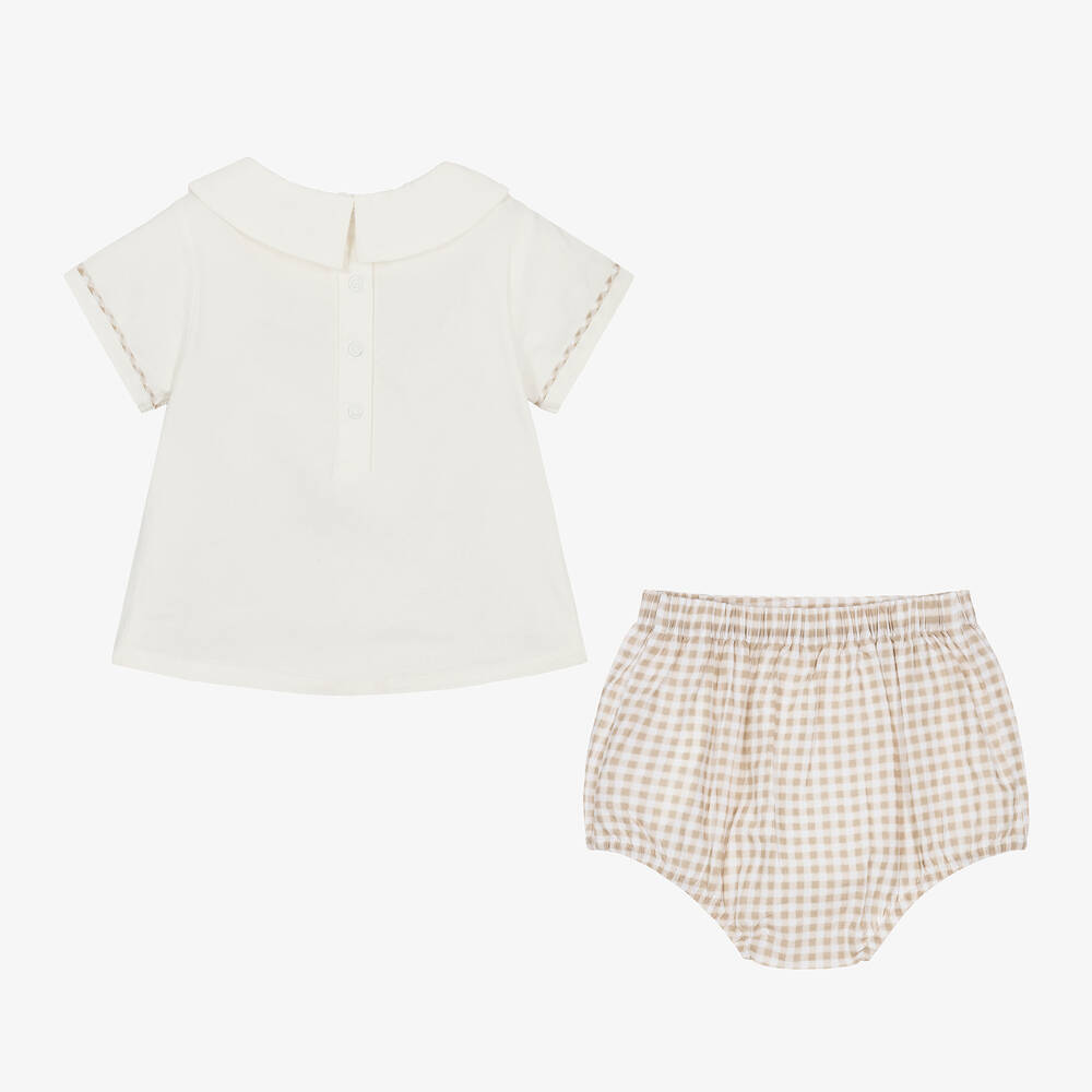 Caramelo Kids-Baby Boys Beige & Ivory Cotton Shorts Set | Childrensalon Outlet