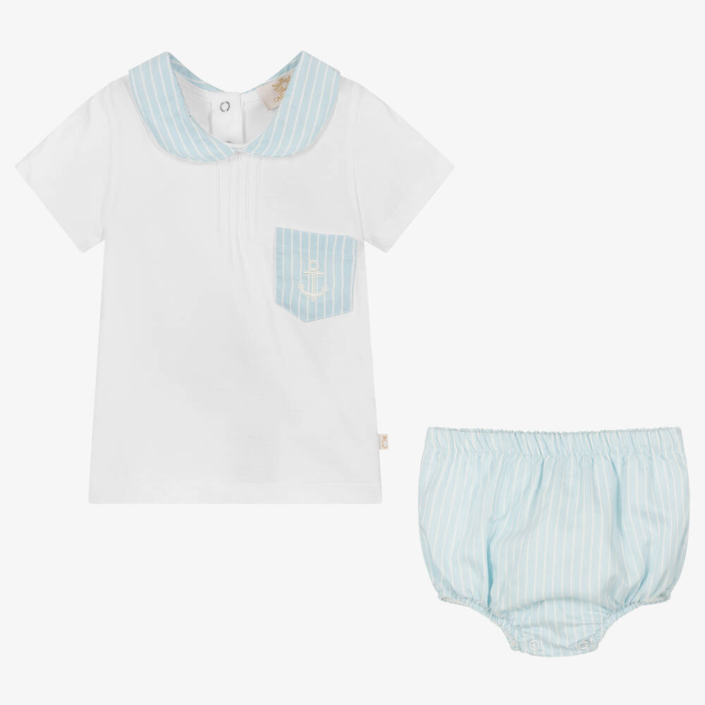 Caramelo Kids-Baby Boys Blue Shorts Set | Childrensalon Outlet
