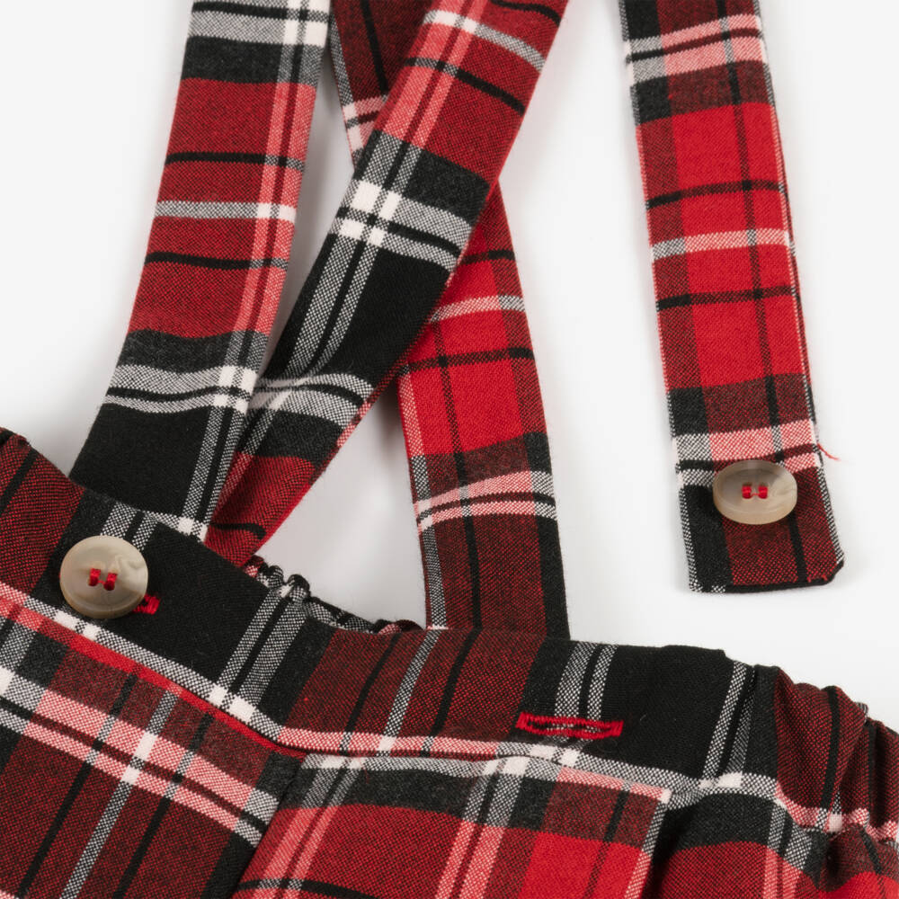 Caramelo Kids-Baby Boys Ivory & Red Tartan Shorts Set | Childrensalon Outlet