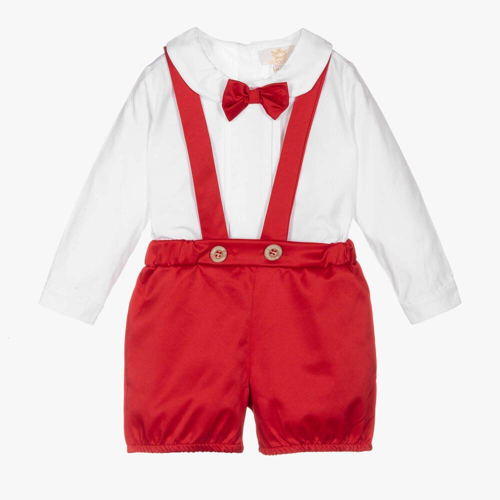 Caramelo Kids - Комплект с красными шортами для мальчиков  | Childrensalon