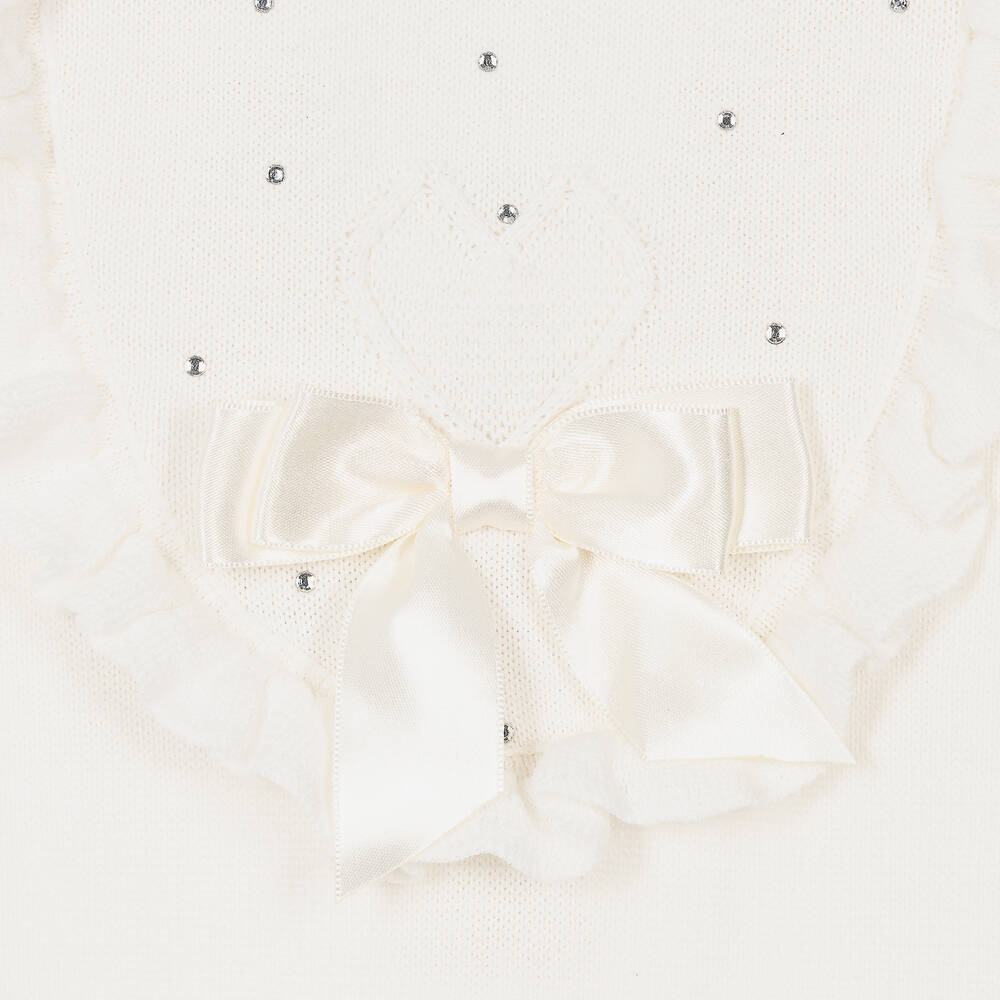 Caramelo Kids-Baby Girls Ivory Cotton Knit Romper | Childrensalon Outlet