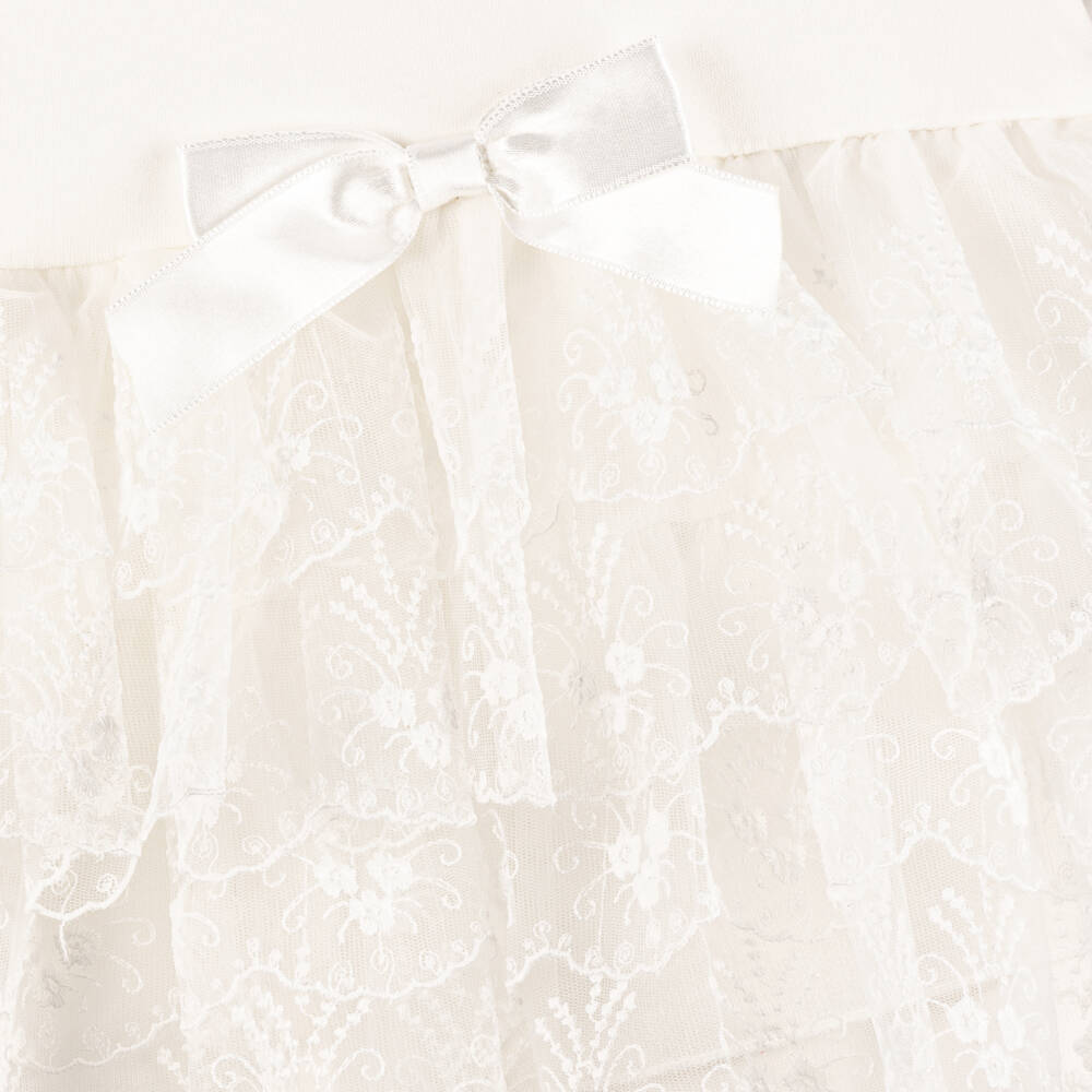 Caramelo Kids-لباس أطفال عاجي للبنات مزين بالتول | Childrensalon Outlet