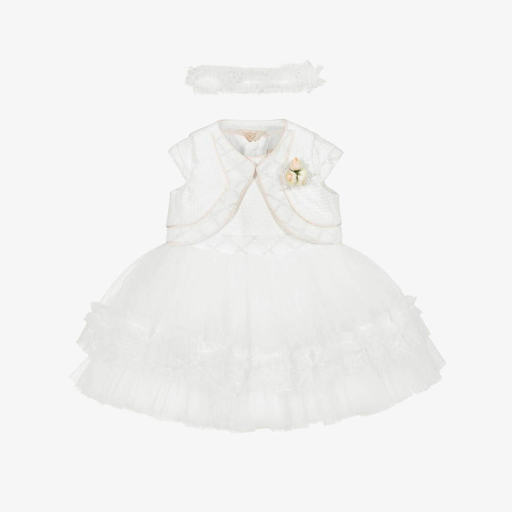 Caramelo Kids-Baby Girls Ivory Dress Set | Childrensalon Outlet