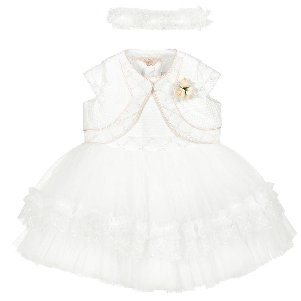Caramelo Kids-Baby Girls Ivory Dress Set | Childrensalon Outlet