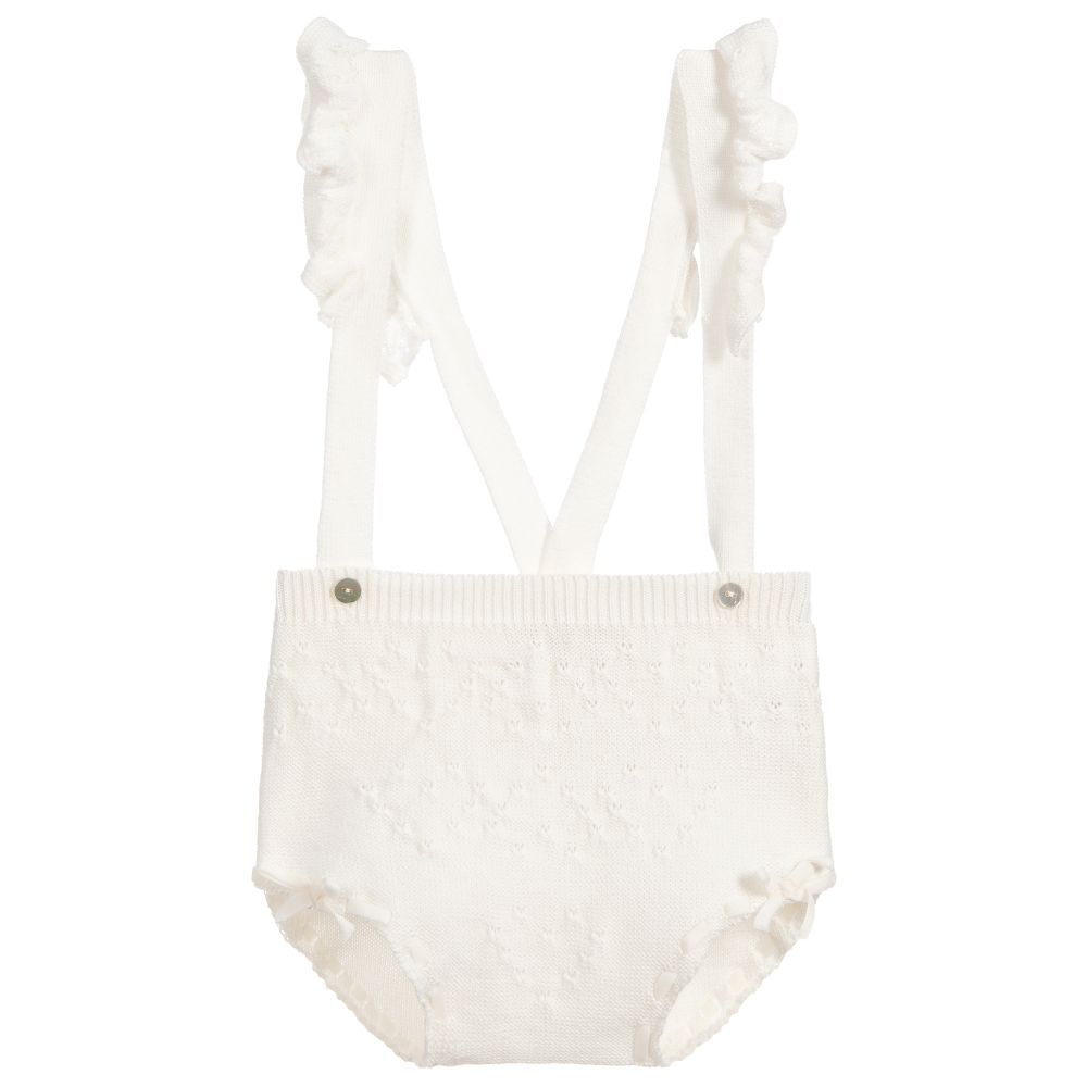 Caramelo Kids-Baby Girls Ivory Knitted Shorts  | Childrensalon Outlet