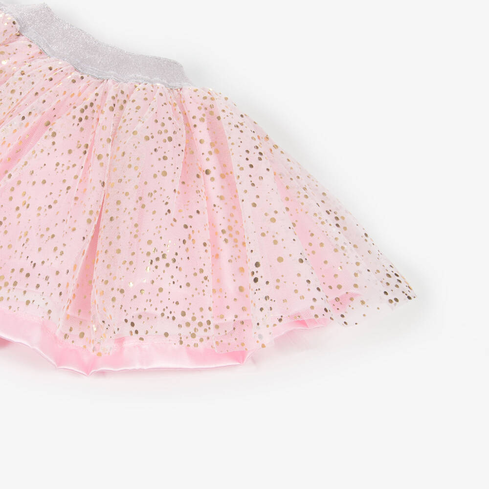 Caramelo Kids-Baby Girls Ivory & Pink Skirt Set with Gold Foil Dots | Childrensalon Outlet