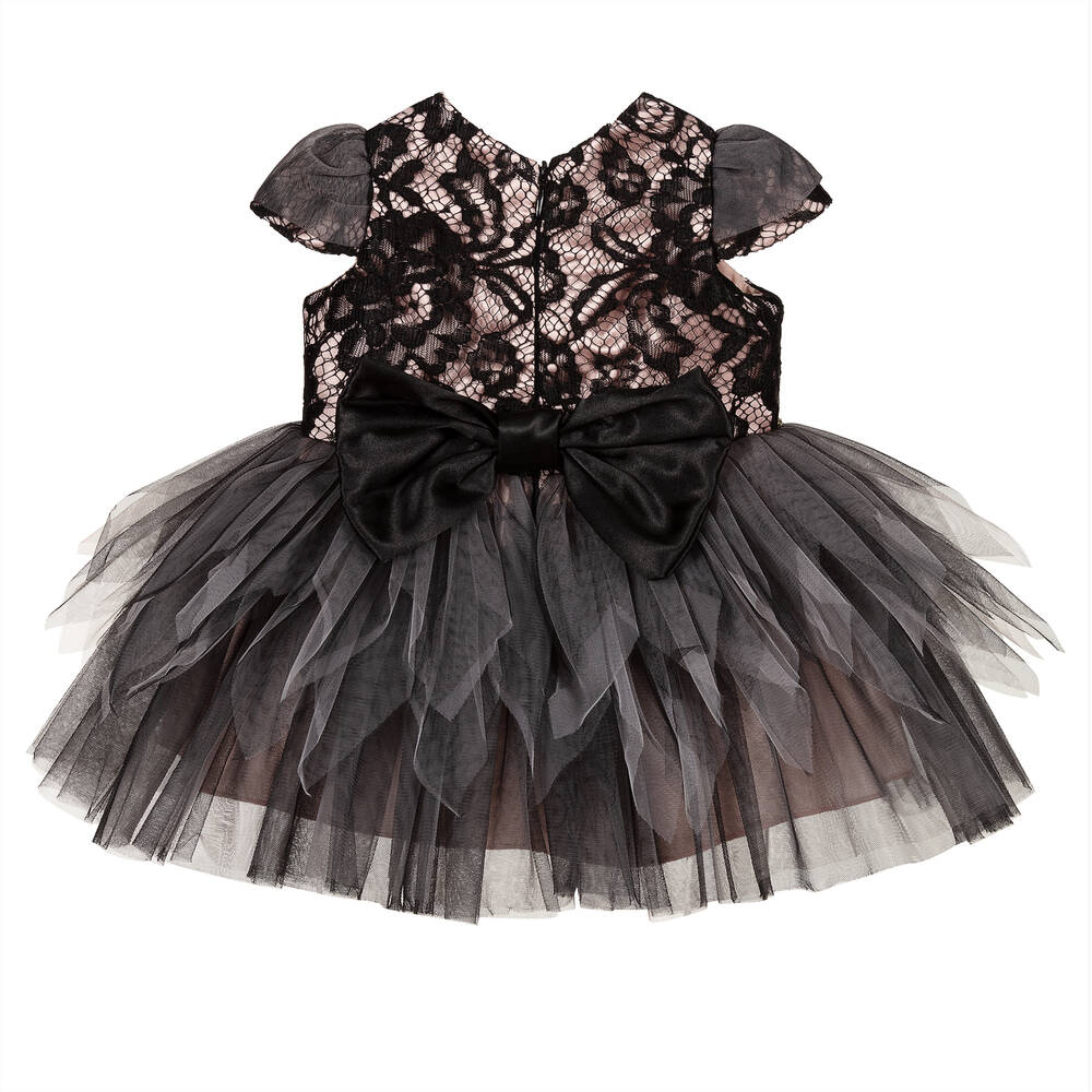 little girl black tulle dress