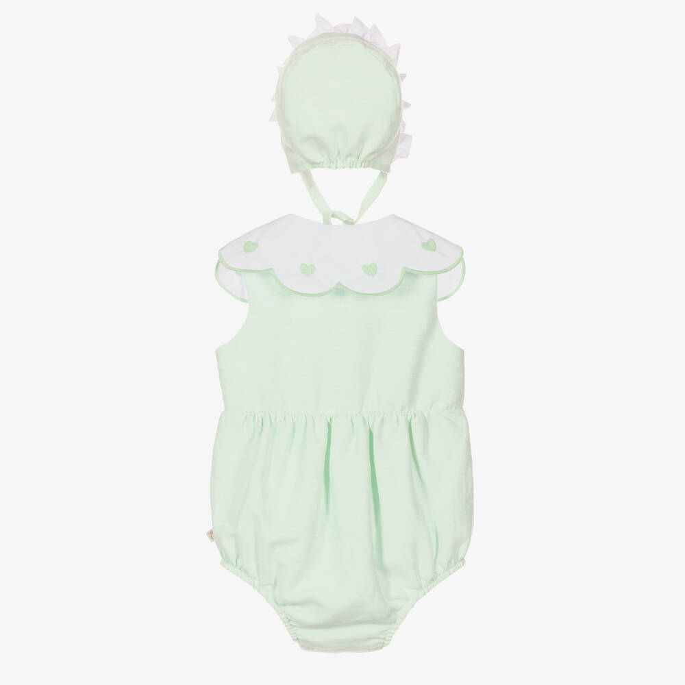 Caramelo Kids-Baby Girls Mint Green Shortie & Bonnet Set | Childrensalon Outlet