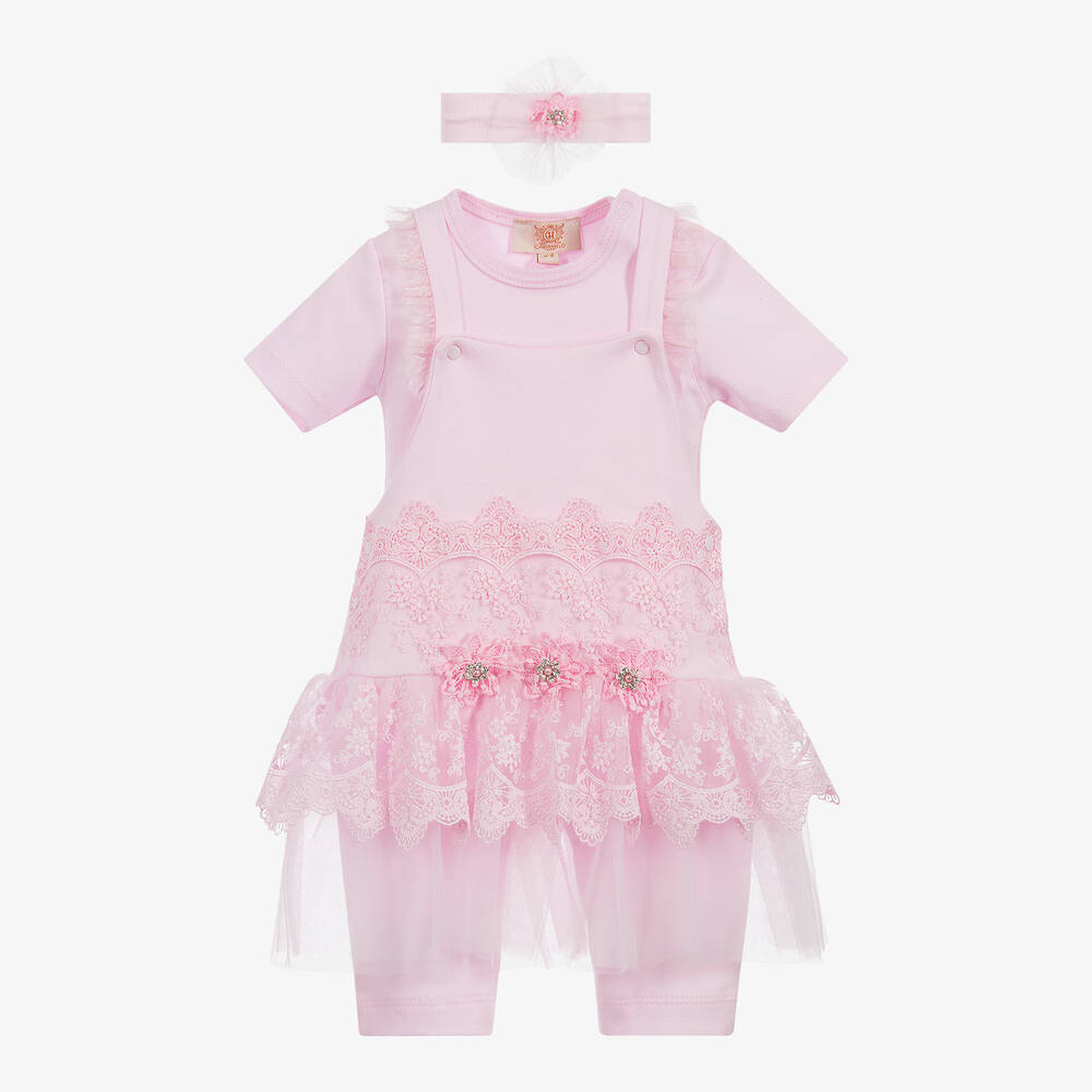 Caramelo Kids - Baby Girls Pinafore Dress Set | Childrensalon