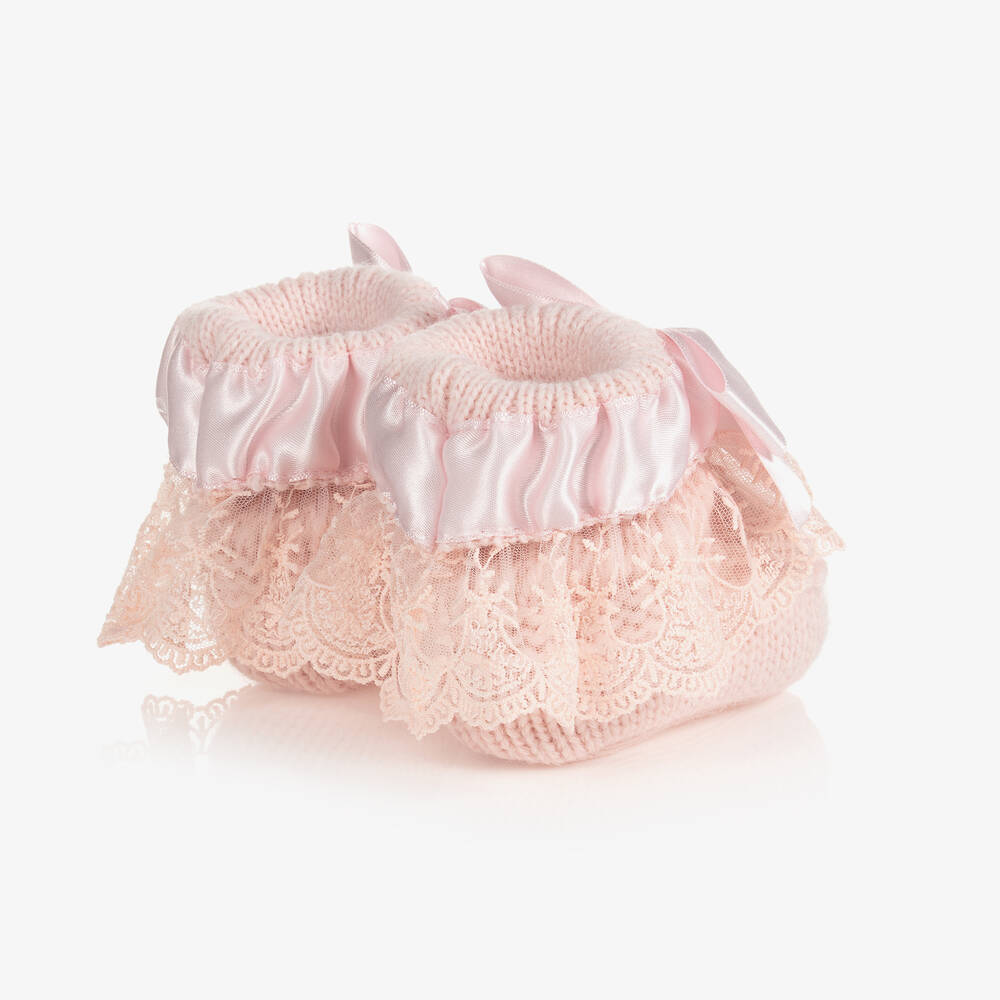 Caramelo Kids-Baby Girls Pink Booties | Childrensalon Outlet