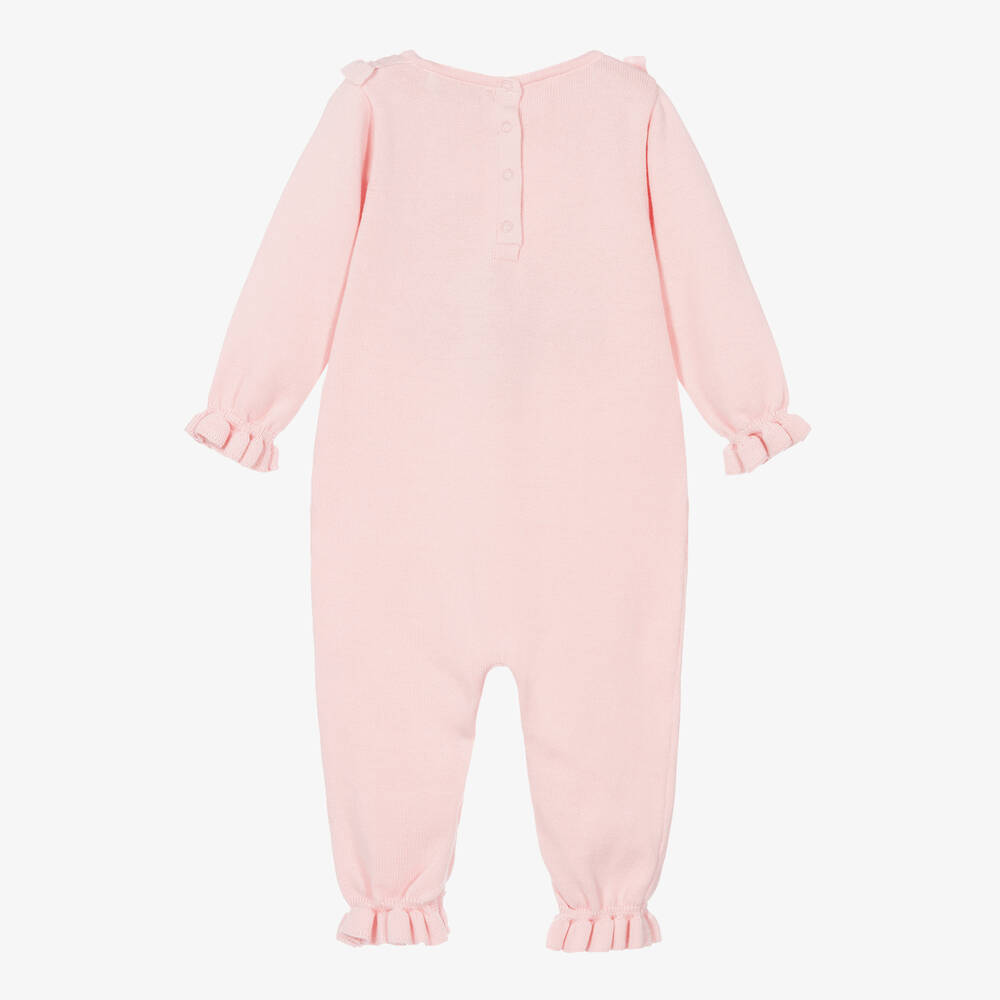 Caramelo Kids-Baby Girls Pink Cotton Knit Romper | Childrensalon Outlet