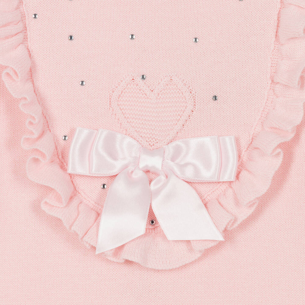Caramelo Kids-Baby Girls Pink Cotton Knit Romper | Childrensalon Outlet