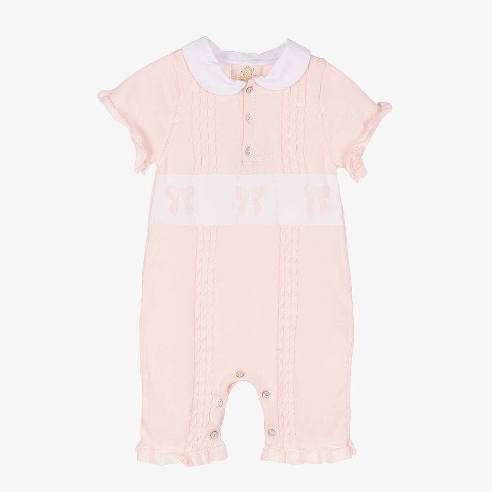 Caramelo Kids - Baby Girls Pink Cotton Knit Shortie | Childrensalon