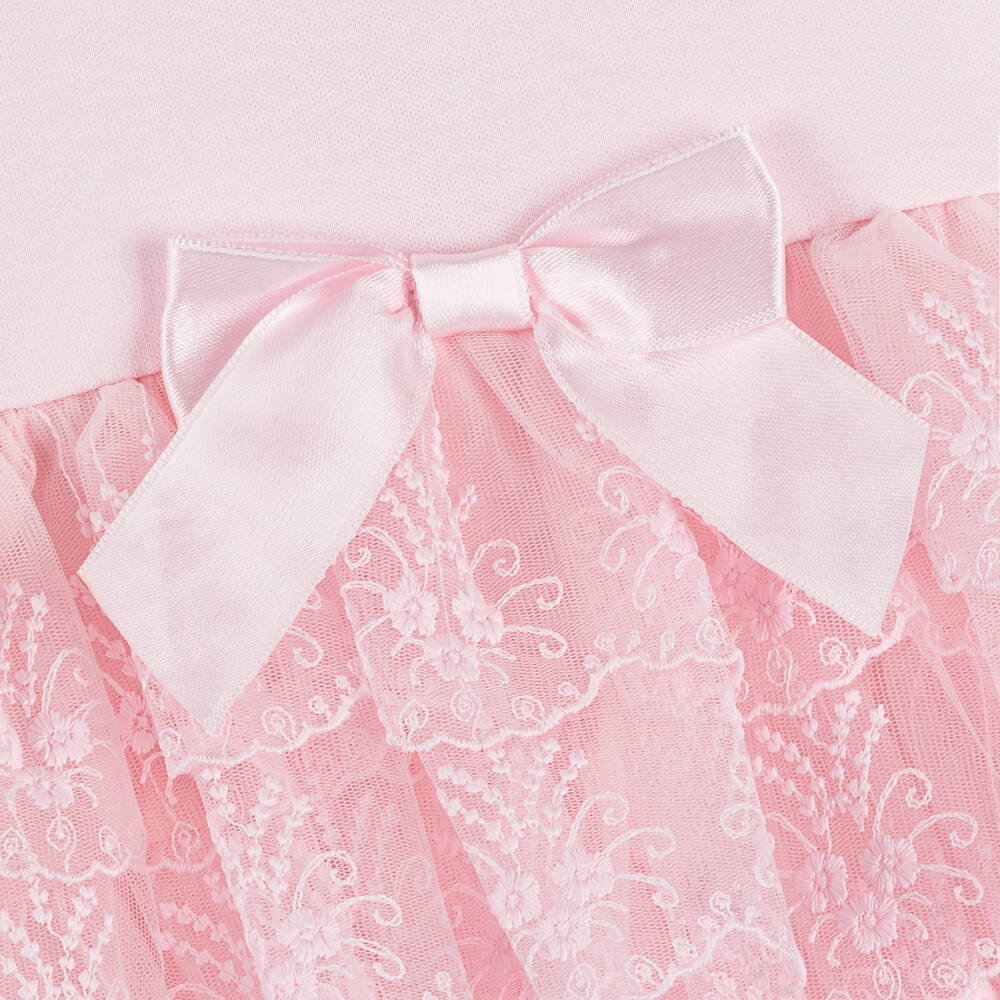 Caramelo Kids-بدلة أطفال قطنية وردية للبنات مع كشكش | Childrensalon Outlet