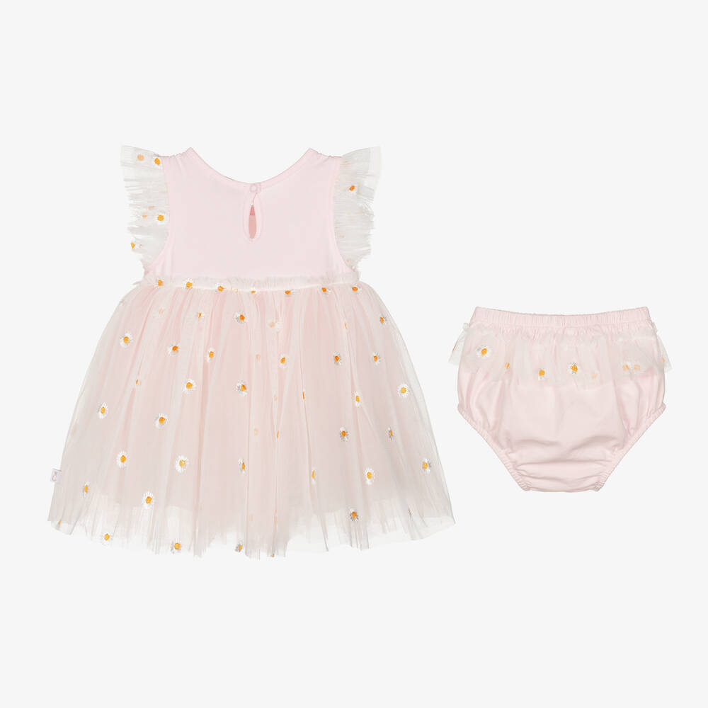 Caramelo Kids-Baby Girls Pink Embroidered Tulle Dress Set | Childrensalon Outlet