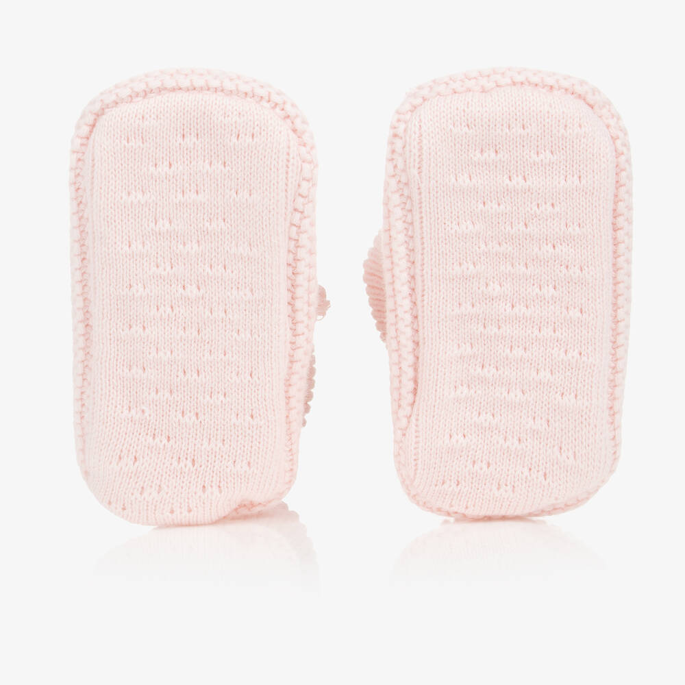 Caramelo Kids-Baby Girls Pink Knitted Booties | Childrensalon Outlet