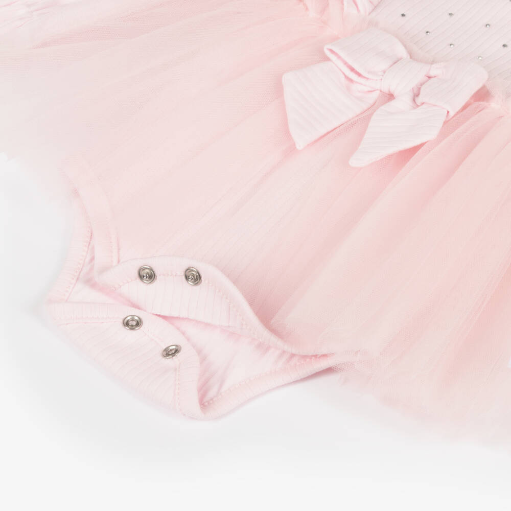 Caramelo Kids-طقم فستان وتاج تول وردي للبنات | Childrensalon Outlet