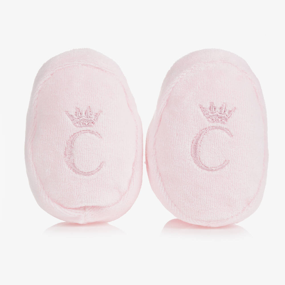 كاراميلو كيدز -Baby Girls Pink Velour Booties | Childrensalon Outlet