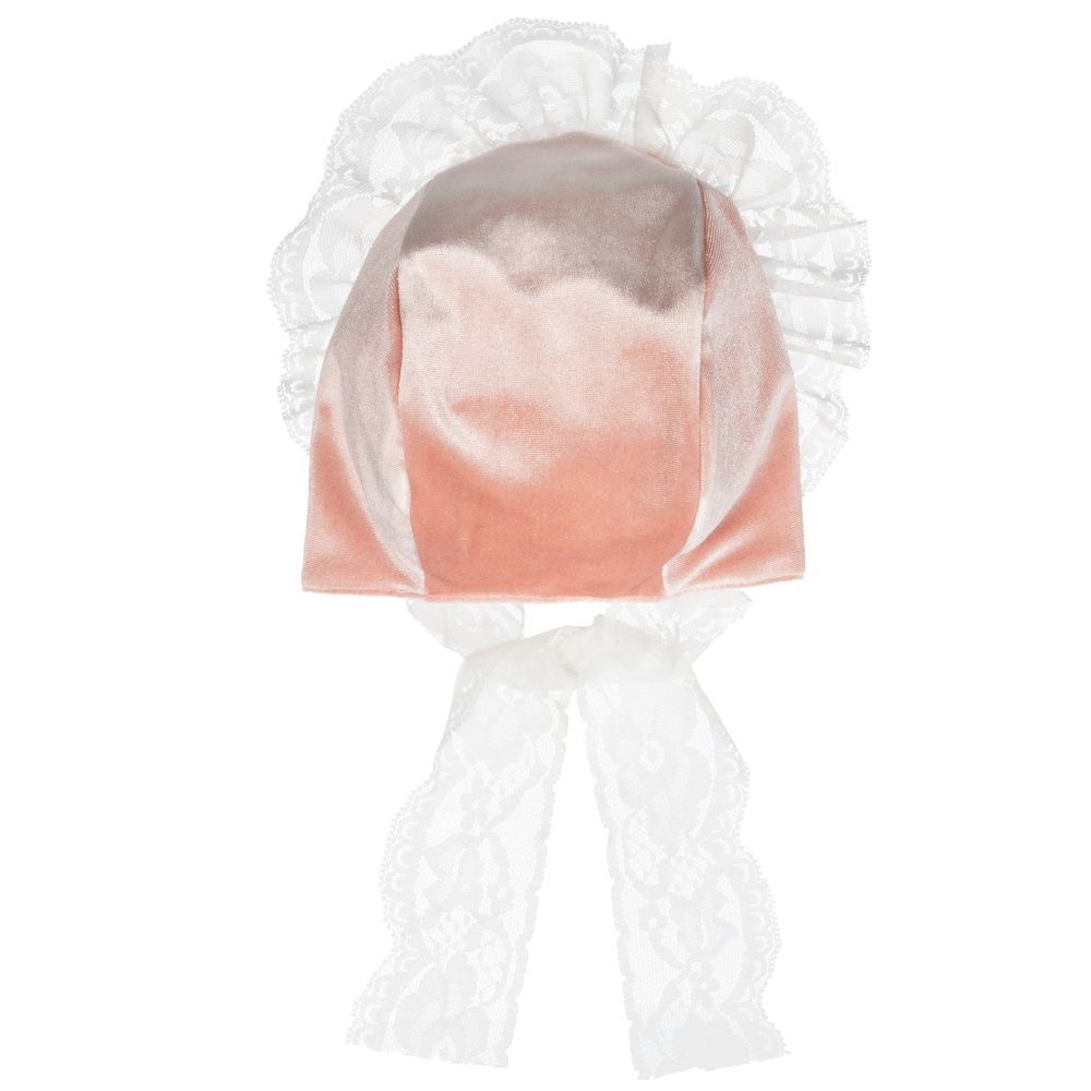 Caramelo Kids-Baby Girls Pink Velvet Bonnet | Childrensalon Outlet