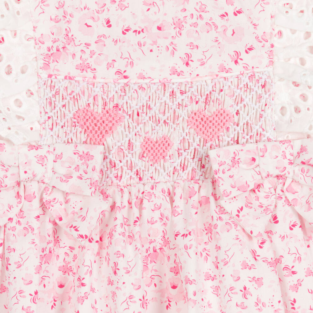 Caramelo Kids-Baby Girls Pink & White Floral Dress | Childrensalon Outlet