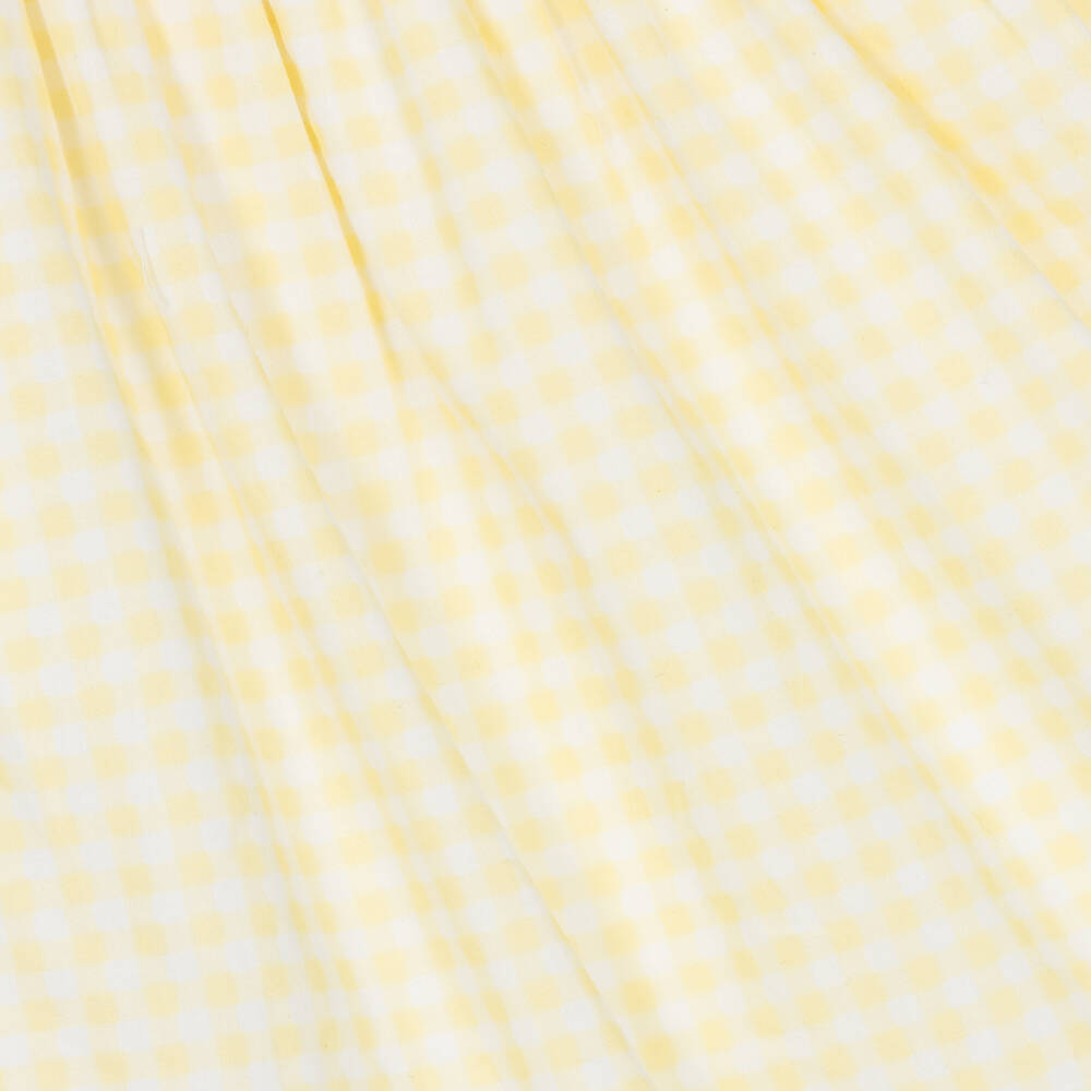 Caramelo Kids-طقم قطن جينغهام لون أصفر وأبيض للمولودات | Childrensalon Outlet