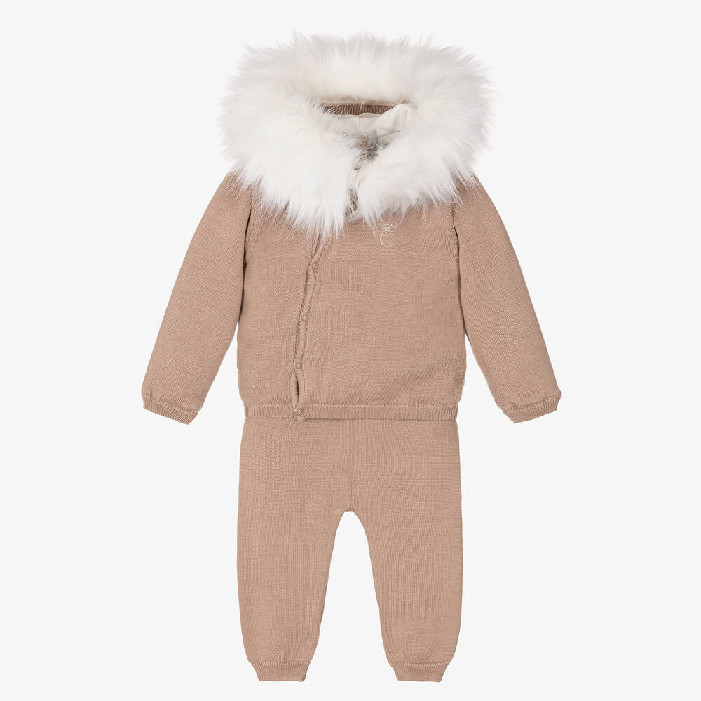 Caramelo Kids - Ensemble pantalon beige en coton | Childrensalon