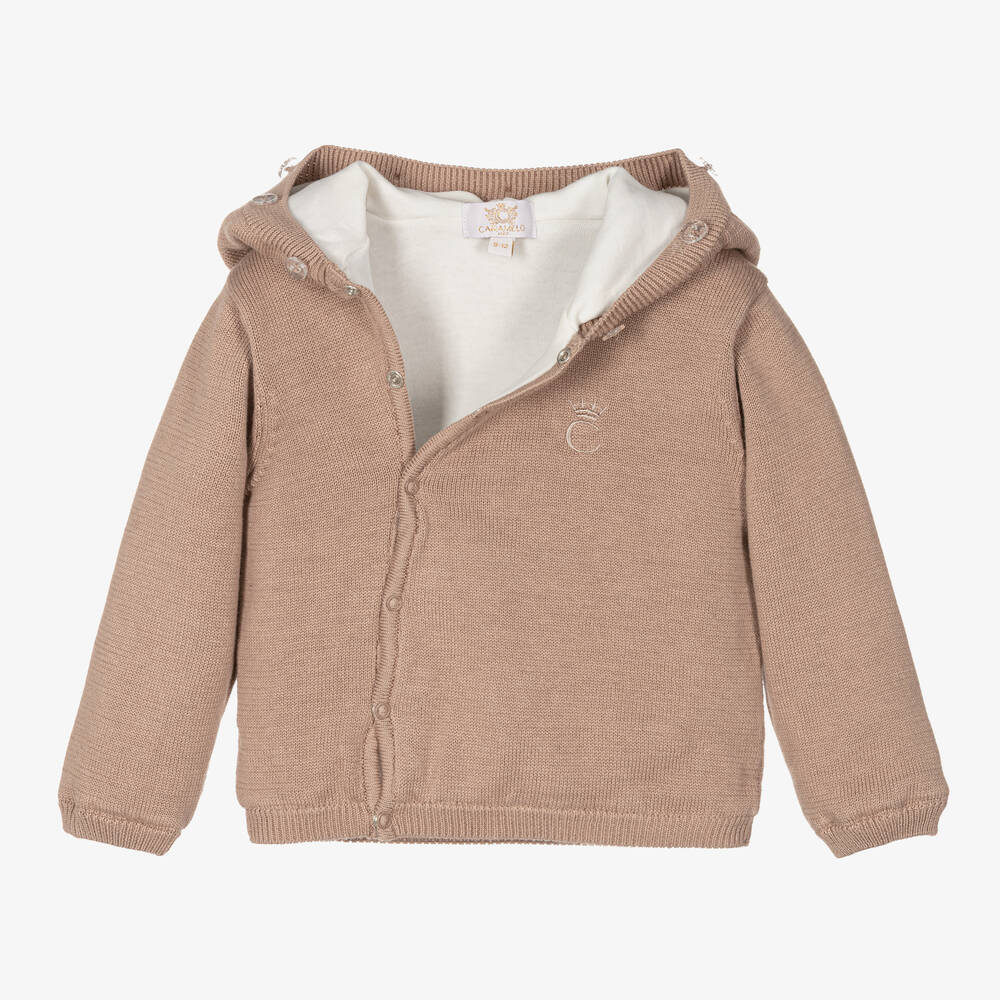 Caramelo Kids-Beige Cotton Knit Trousers Set | Childrensalon Outlet