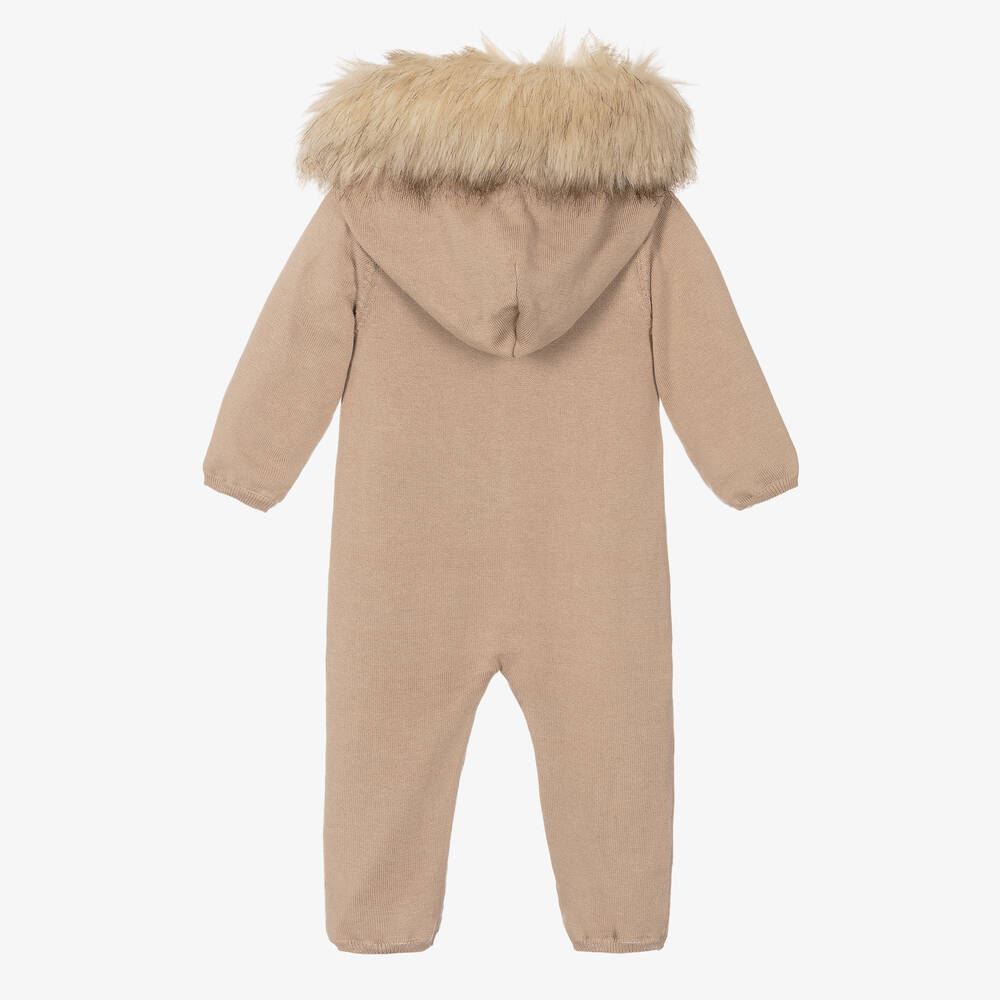 كاراميلو كيدز -أوفرول للخروج قطن محبوك لون بيج للأطفال | Childrensalon Outlet