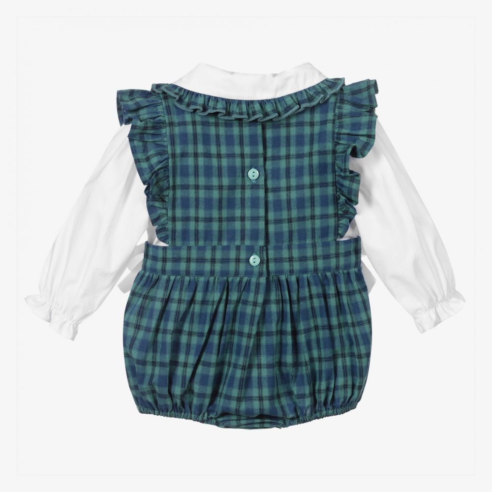 Caramelo Kids-Blue Checked Baby Shortie Set | Childrensalon Outlet