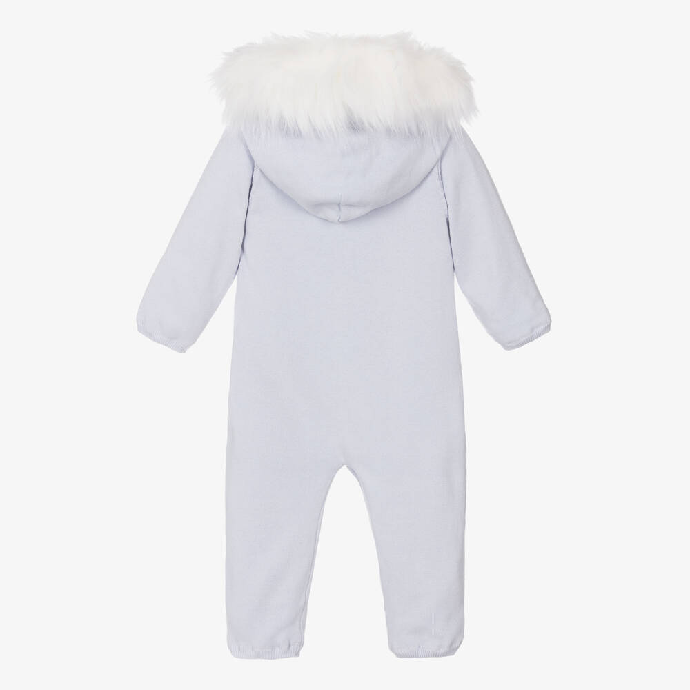 كاراميلو كيدز -أوفرول للخروج قطن محبوك لون أزرق للأطفال | Childrensalon Outlet