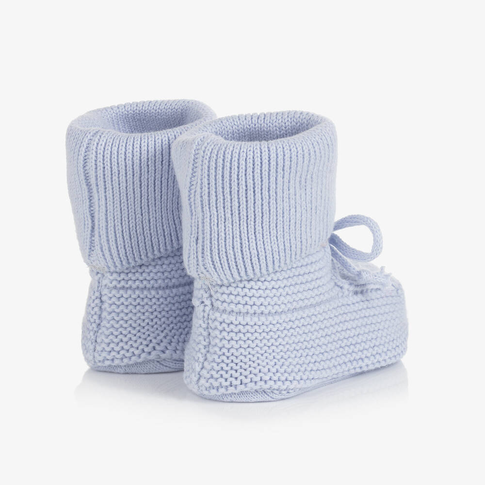 Caramelo Kids-Blue Knitted Baby Booties | Childrensalon Outlet