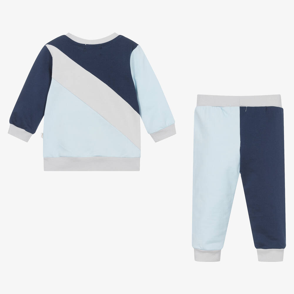 Caramelo Kids-Boys Blue Colourblock Tracksuit | Childrensalon Outlet