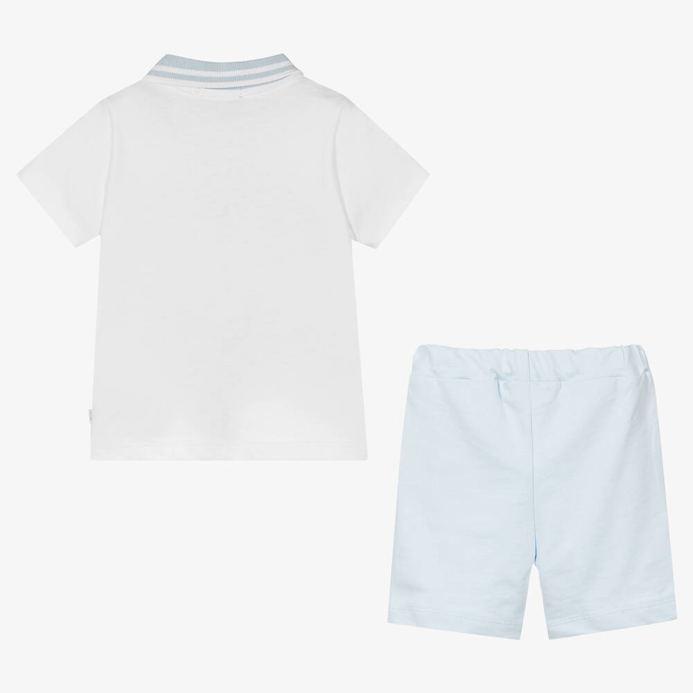 Caramelo Kids-Boys Blue Cotton Shorts Set | Childrensalon Outlet
